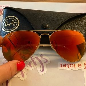 Rayban polarized aviator sunglasses womens